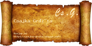 Csajka Gréta névjegykártya